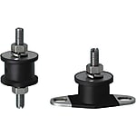 Rubber Vibration Isolators - Stainless Steel Core, Both Ends Threaded, Plate Mount