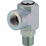 Hydraulic Hose Adaptors - 90° Elbow Swivel Fitting, PT Threaded, PT Tapped