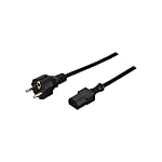 VDE Standard Power Cords - 3-Core with Straight Plug and Socket at Two Ends, SE Plug and C13 Socket