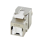 LAN Cable Extension, With Shield, CAT6A, Panel-Mount (JJ Inline Adapter), Tool-Less IDC Type