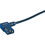 AC Cord - Round Cable, Angled C13 Socket, Flat Head