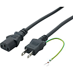 AC Cord, Fixed Length (PSE), With Both Ends (With Earth), Cable Shape: Round