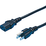 AC Cord - Double Ended, Round EM-CCTF Cable, A-3 Plug, C13 Socket, Various Lengths