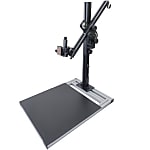 上下、前後の大きく可動に加え、角度変更可能なアングルカメラスタンド