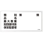 Hazardous Material Sign "Type, Product Name, Maximum Quantity, Multiple of Specified Quantity, Security Supervisor" KHY-16M