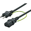 AC Cord - Double-Ended, Round Cable, A-2 Plug, C13 Socket, Grounded