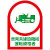 Helmet Stickers "Vehicle Type Construction Machine Qualified Person"