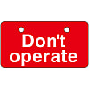 English Opening and Closing Tags for Valves "Don't operate (Red)" V-6