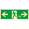High Brightness Phosphorescent Emergency Exit Sign "← Emergency Exit →" Luminescent LE-1803