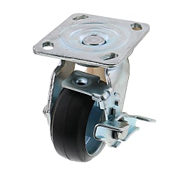 Casters - Heavy Load - Wheel Material: Rubber - Swivel Type + Stopper (C-CTGS150-R)