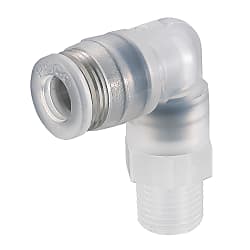 Quick-Connect Fitting for Clean Environment Friendly Piping, Elbow, Thread Section Material Polypropylene (PPCNL4-1)