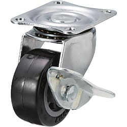 Casters - Light Load - Wheel Material: Urethane - Swivel with Stopper (CNROS75-U)