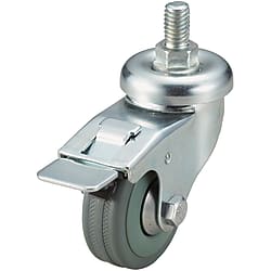 Screw-In Casters - Light Load - Wheel Material: Rubber - Swivel with Stopper (C-CTKS65-R)