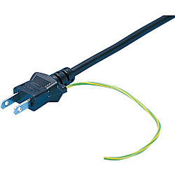 AC Cord, Fixed Length (PSE), Single-Side Cut-Off Plug, (With Earth), Plug Shape: A-2