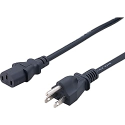 AC Cord, Fixed Length (PSE), With Both Ends, Plug Shape: A-3 (Rated Current: 7 A) (3P-W-5)