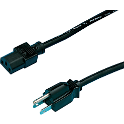 AC Cord, Fixed Length (UL/CSA), With Both Ends, Plug Shape: A-3 (UL3P-W-2)