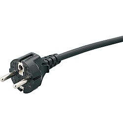 AC Cord, Fixed Length (VDE), Single-Side Cut-Off Plug, Cable Shape: Round