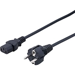 AC Cord, Fixed Length (VDE), With Both Ends, Black (CEE3P-WS-1.8)