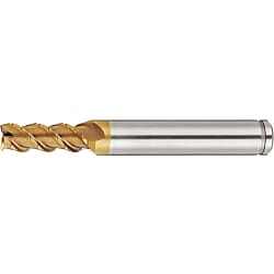 AS Coated Powdered High-Speed Steel Square End Mill, 3-Flute, 50° Spiral, Short, with Nicked Peripheral Cutting Edge (ASPM-NHEM3S8)