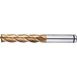 AS Coated Powdered High-Speed Steel Square End Mill, 4-Flute, Long (ASPM-EM4L4)