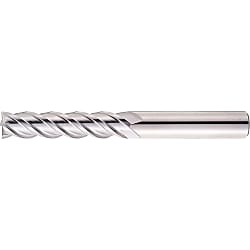 High-Speed Steel Square End Mill, 4-Flute, Long / Non-Coated Model (EM4L21)