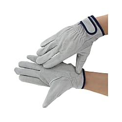 Leather Gloves For Heavy Duty With Magic Tape (GTKM-LL)