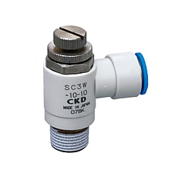 Speed Controller for Food Processing, Elbow Type With Quick-Connect Fitting (SC3W-M5-6-FP1)