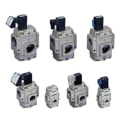 Air Operated 3-Port Valve, Solenoid Valve Mounted Type, NVP11 Series (NVP11-25A-12GS-2)
