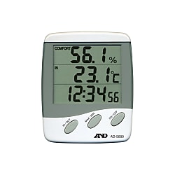 Thermometer and Hygrometer with External Sensors, AD-5680 (with Clock) (AD5680-00A00)