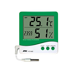 Thermometer and Hygrometer with External Sensors, AD-5682 (with Clock) (AD-5682)