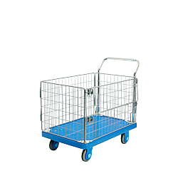Silent resin platform truck PLA300 with wire mesh frame 