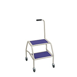 Stainless Steel Movable Stepladder with Casters 