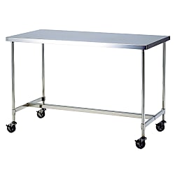 Stainless Steel Workbench, H-Type Frame, with Casters, SUS304 Uniform Load (kg) 150 (CWT-H1260D)