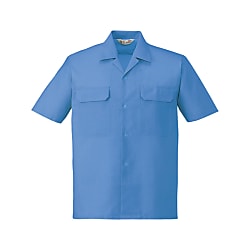 Eco-friendly anti-static short-sleeved open shirt (blue, navy blue, green) (2156-039-L)