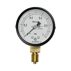 General Industrial Pressure Gauge (ø60, Lower Connection / Type A, Wetted Parts: General Use, Performance: General) (AA10-121-3(-0.1-0)-022200J0)
