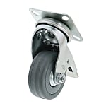 Casters -Light Load- Wheel Material: Rubber - Swivel Type + Stopper