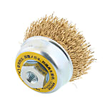 Brass-Coated Steel Wire Cup Brush (Yellow Stranded Wire), Used by Attaching to Electric Tools and Pneumatic Tools
