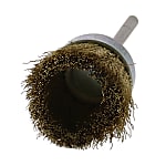Cup brush with miniature brass shaft