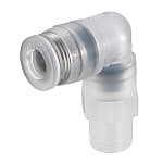 Quick-Connect Fitting for Clean Environment Friendly Piping, Elbow, Thread Section Material Polypropylene