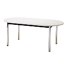 Conference Table Without Bottom Shelf, Table Top Color White/Woody