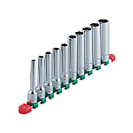Deep socket set (hex type / 12.7 mm Insertion Angle / with holder)