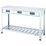 Stainless Steel Workbench, Drainboard Type, with Drawers, SUS430 Uniform Load (kg) 240