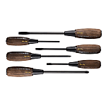 No.336PS Wooden Handle Tang-Thru Screwdriver (Set Of 6)