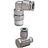 Quick-Fitting Joints For Mold Cooling -Integrated Plugs・Sockets (Heat-Resistant 120degree Series) /L-Shaped Joints-