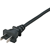 AC Cord, Fixed Length (CCC), Single-Side Cut-Off Plug, Black