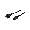VDE Standard Power Cords 3-Core with Straight Plug and Socket at Two Ends (Type SE Plug and C13 Socket)