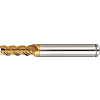 AS Coated Powdered High-Speed Steel Square End Mill, 3-Flute, 50° Spiral, Short, with Nicked Peripheral Cutting Edge