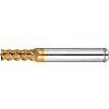 AS Coated Powdered High-Speed Steel Square End Mill, 4-Flute, 50° Spiral, Short, with Nicked Peripheral Cutting Edge