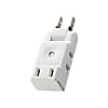 Small Power Strip / Compact / 3 Outlets / White