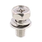 Cross-Head Hex Upset P = 4 (Spring Lock Washer + JIS Small Captive Washer)